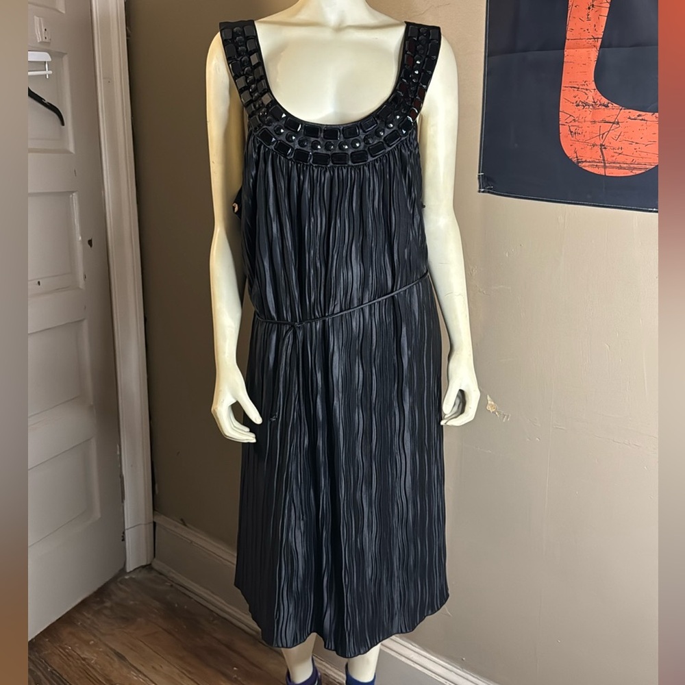 Maurices Black Sleeveless Pleated Statement Collar Plus Size Dress Size 22/24